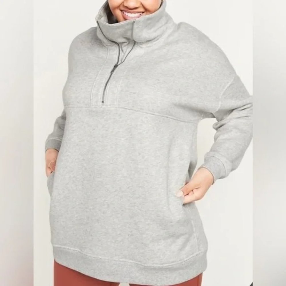 Old Navy Oversized Half-Zip French Terry Funnel-Neck Sweatshirt